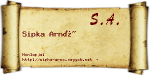 Sipka Arnó névjegykártya